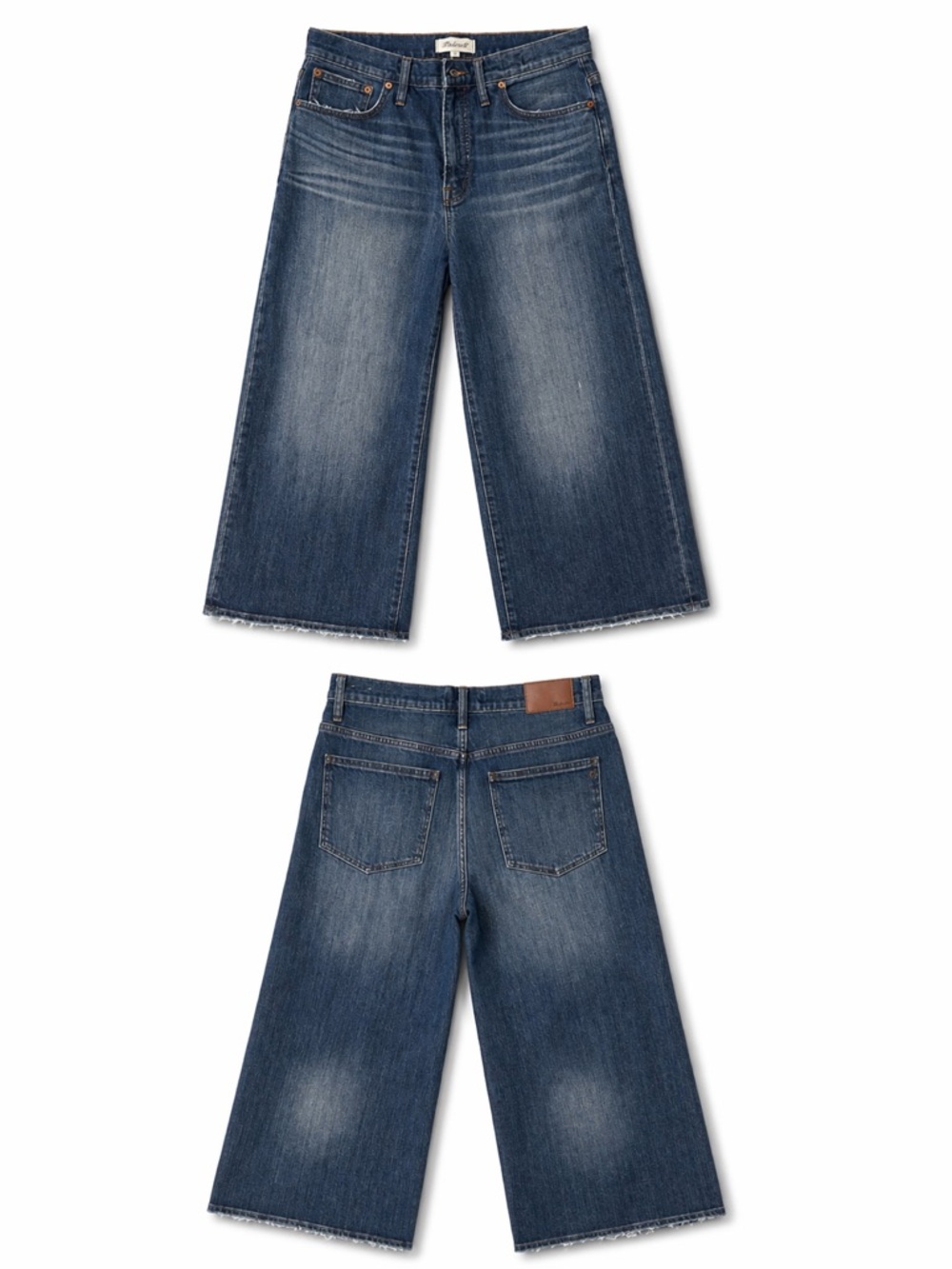 Madewell Wide-Leg Cropped Jeans in Medium Blue Wash
